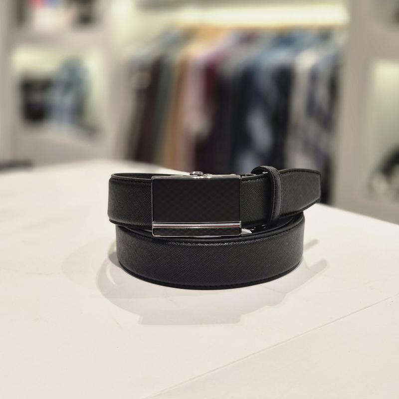 男性牛革三線自動ベルト（ビッグサイズ）FST1150 BK