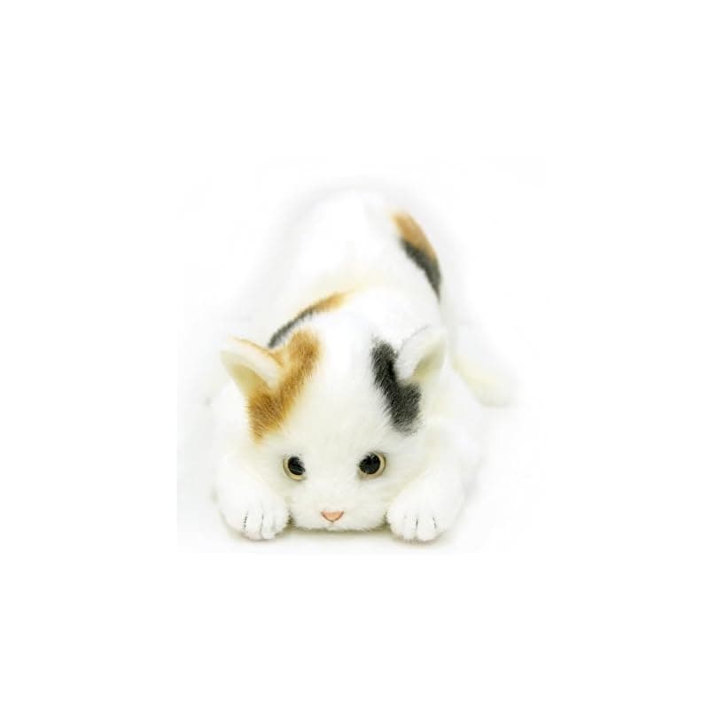日本製 リアルな猫のぬいぐるみ 58cm (ミケネコL目明き)