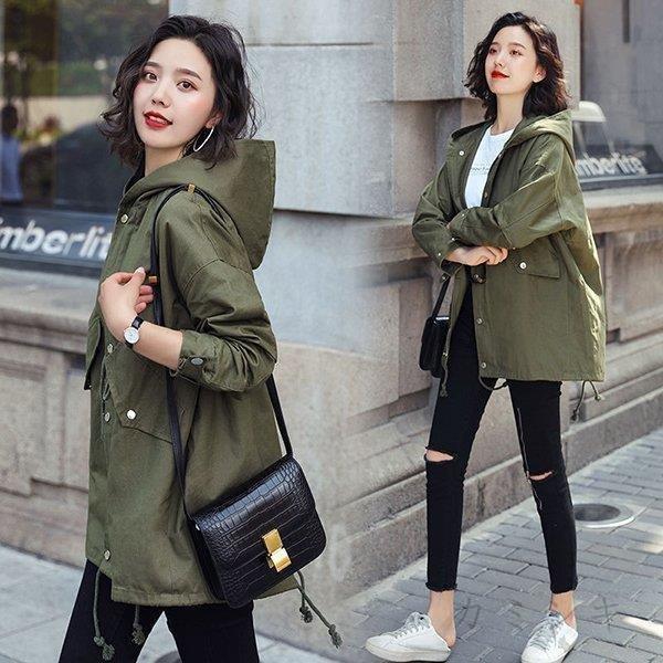 トレンチコート レディース 40代 20代 春秋 コート アウター ジャンパー パーカー フード付き ジャケット 春コート きれいめ 韓国風 大きいサイズ 着痩せ 新品