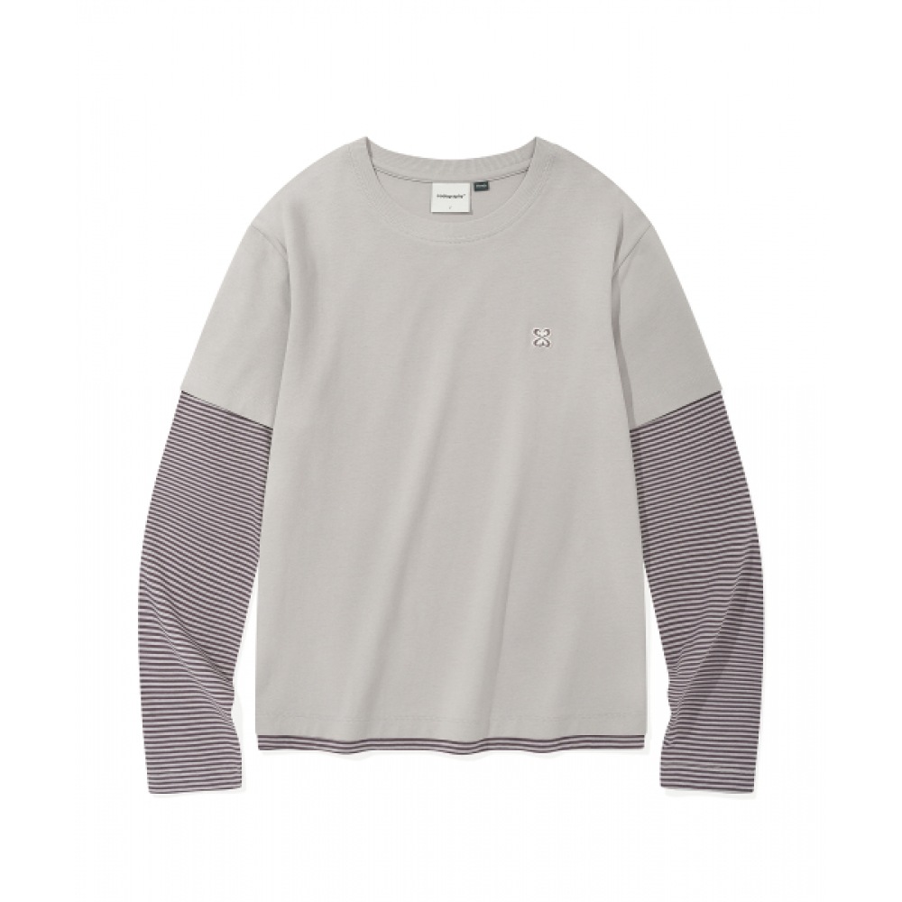 CODEGERY (女性) レイヤードロングスリーブ Tシャツ_ペールピンク