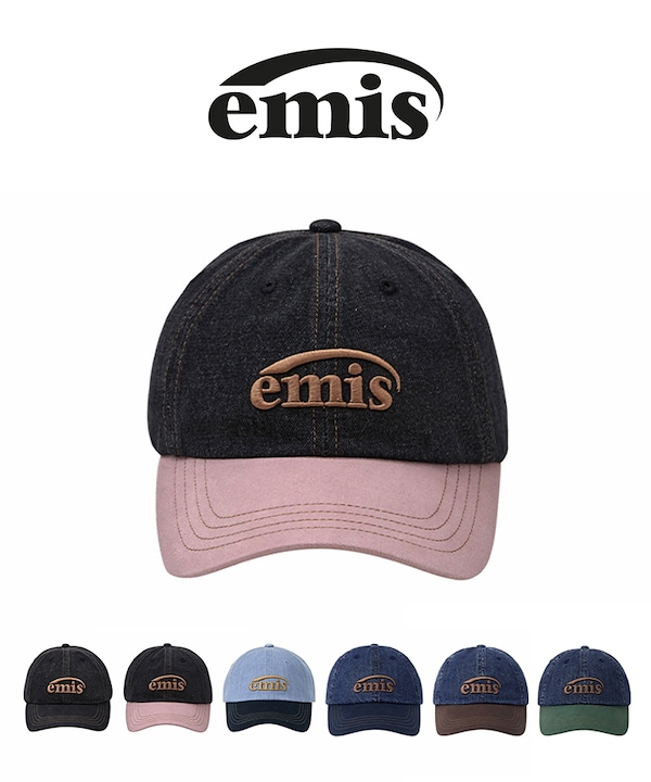 emis デニム ブラウン ベースボールキャップ ☆新品☆ emis(エミス) デニム 帽子 ボールキャップ ブラウン