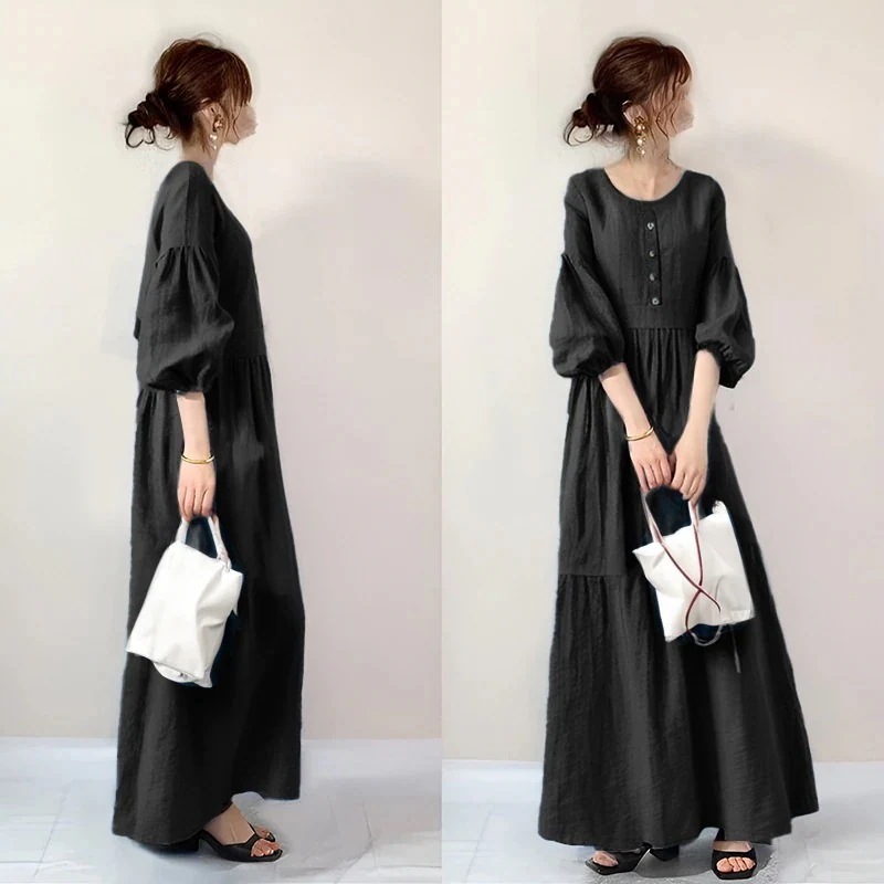 春夏 ワンピース 通勤 着痩せ ロングワンピース 高級感 ワンピース レディース