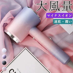 Qoo10-ドライヤー マイナスイオン 軽量 ハイパワー 過熱防止 冷熱風 恒温 大風量 速乾 髪質改善 美容家電