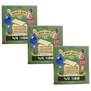 韓国スイーツ 抹茶クレープ 180g × 3袋 ふんわり生地 香ばしい抹茶クリーム 韓国お菓子 デザート 人気おやつ