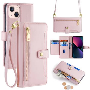 スマホポーチ 収納 スナップボタン開閉式 スマホケース 手帳型iPhoneケース iPhone14/13/12/11/XR/Xs Pro max全機種対応 ストラップ付き 肩掛け カード
