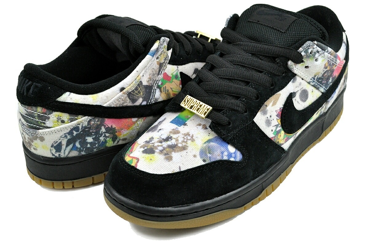 スケートボーディング ダンク ロー QS シュプリーム ラメルジー ブラック マルチ クイックストライク fd8778-001