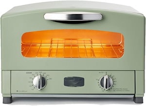 391A グラファイト トースター 2枚焼き 温度調節機能 タイマー機能付き [遠赤グラファイト 搭載] グリーン CAT-GS13B(G)