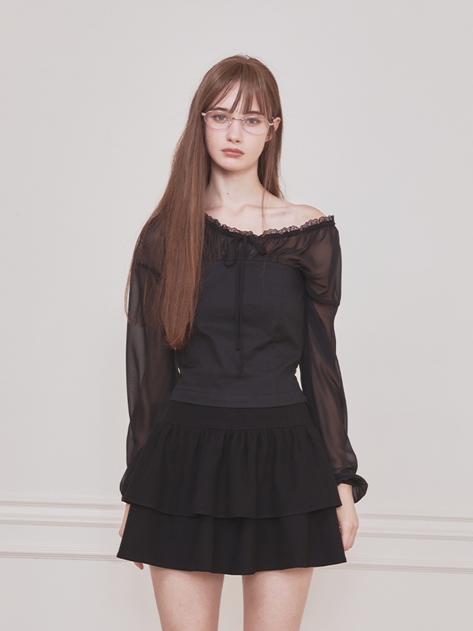 【NOT YOUR ROSE】 ERICA TOP : BLACK