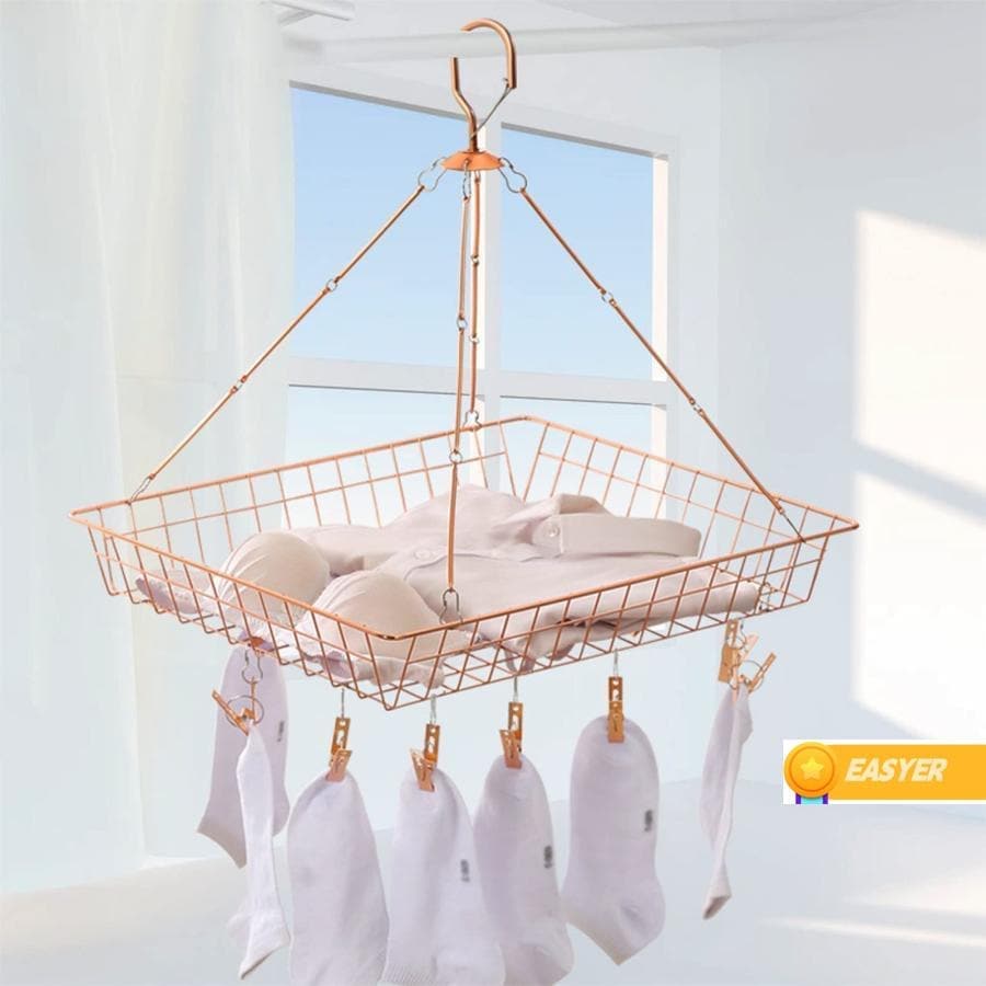 8月に新品が入荷！洗濯干しネット ローズゴールド 平干しネットアルミニウム ピンチハンガー靴下干しハンガー物干しネット セーター干しネット崩れ防止 ニットセーター暖かくて面白い冬を購入してください