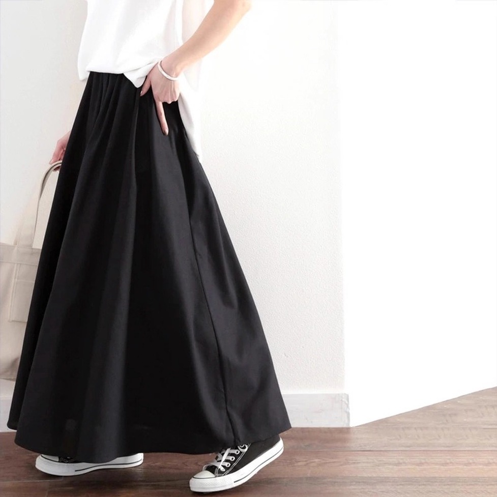 スカート フレアスカート ロングスカート ギャザースカート オーバーフレアスカート ウエストゴム フレア ギャザー 無地 オーバーサイズ ロング丈 レディース かわいい 大人可愛い おしゃれ ガーリー