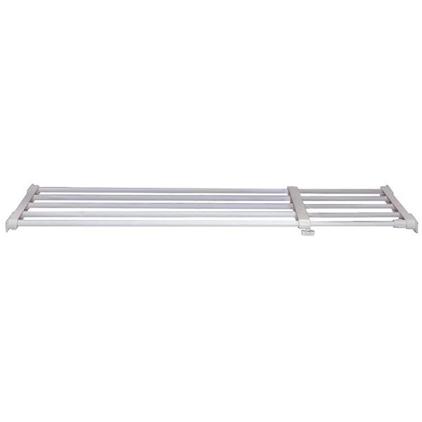 （まとめ） 突っ張り棚/突っ張りラック 伸縮 強力パイプラック M 強力 6395cm 10個セット