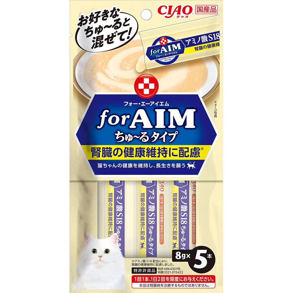 （まとめ買い）いなばペットフード CIAO forAIM ちゅるタイプ アミノ酸S18 8gx5本入 猫用おやつ [x20]