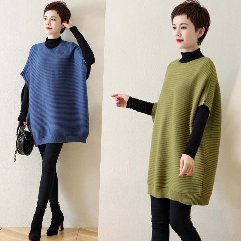 トップス ニットソー ベスト ミディアム丈 半端丈 ドロップショルダー Uネック ストレート ワイド 大人可愛い きれいめ シンプル カジュアル 大人 上品 おしゃれ お洒落 大人女子 こなれ感 ラフ