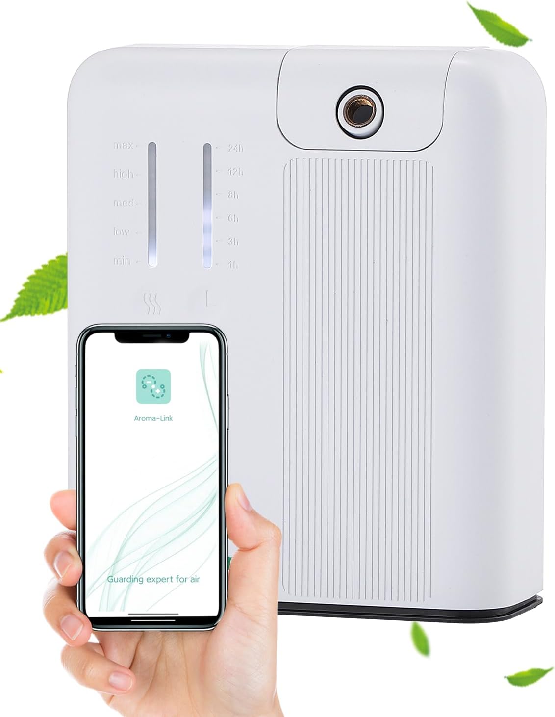 Mxmoonant アロマディフューザー 水なし 業務用 家庭用 300ml 換気設備接続可 有効芳香面積300-500 ネブライザー ファン付き 操作簡単 アプリ対応 フレグランス 職場 オフィス