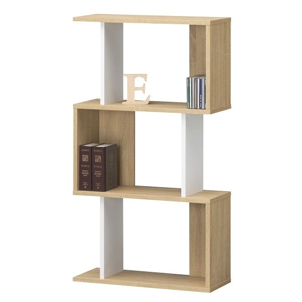 ジクザクラック オープンラック 3段 おしゃれ 幅59 ナチュラルブラウン