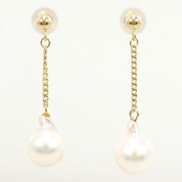 K18 18金 イエローゴールド ピアス パール 総重量約1.5g ジュエリー 中古