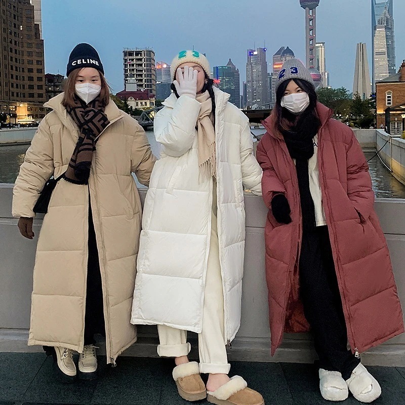 厚手ダウン綿入れレディースロングゆったりins港風パン生地綿入れ2023年冬新作綿入れコート
