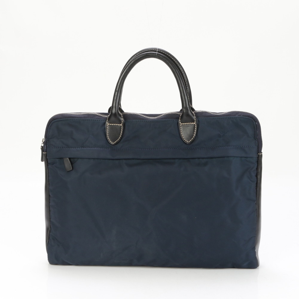 レザー×ナイロン ビジネス バッグ 書類鞄 ブリーフケース トート 通勤 ショルダー A4 メンズ EEE BG6-3 中古