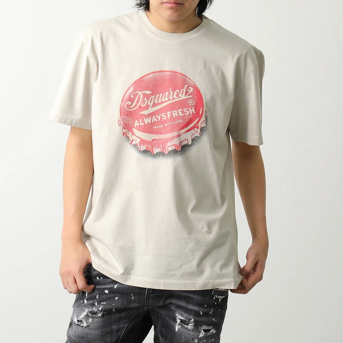 DSQUARED2 ディースクエアード 半袖 Tシャツ REGULAR FIT TEE S74GD1234 S22427 メンズ コットン ロゴプリント クルーネック 800