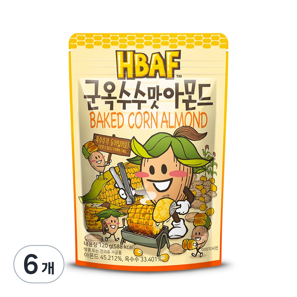 バフグントウモロコシ味アーモンド120g6個