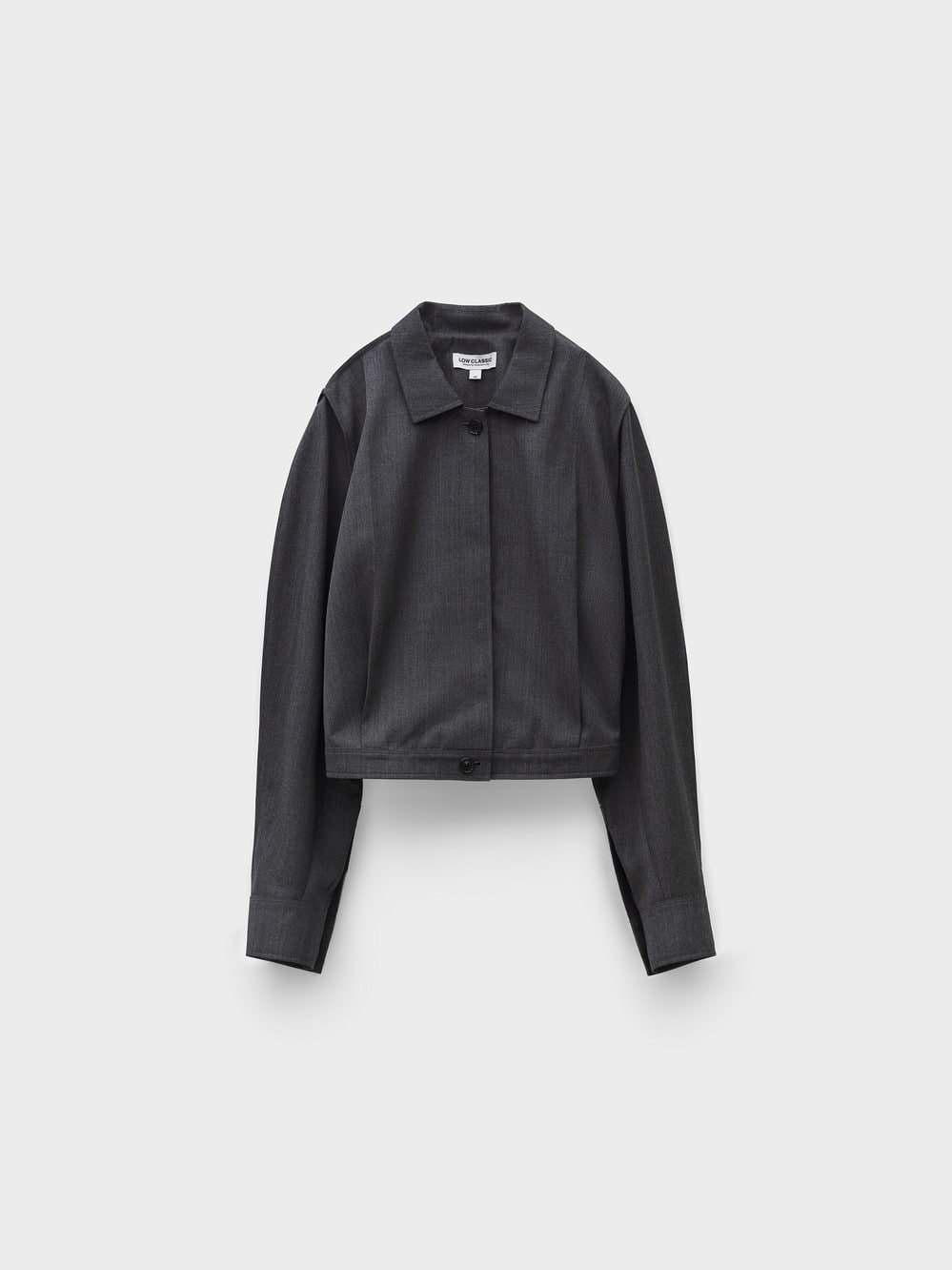 【LOW CLASSIC】 26SS PINCHED SHIRT JACKET : MELANGE GREY
