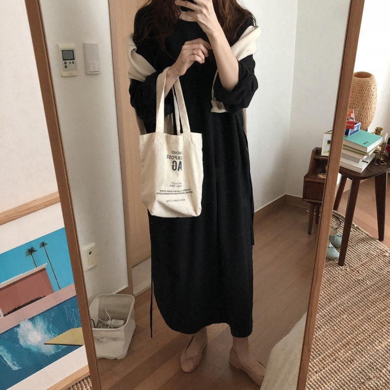 Qoo10] ロングワンピース レディース 40代 黒 : レディース服