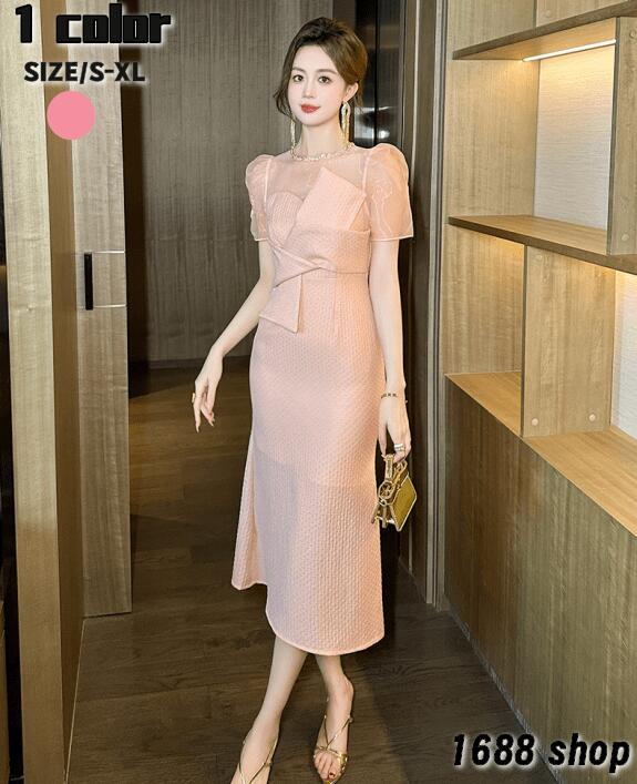 超人気,大特価 2025 タイトワンピース 姫系ワンピース　シンプル　ワンピース インポート ひざ丈 ミドル丈 エレガント　韓国ファッション シンプル Vネック パーティドレス 半袖　お嬢様 セクシー