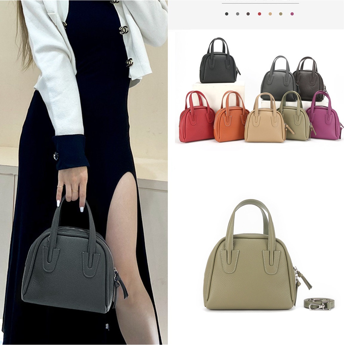 レデイースバッグ雑貨ハンドバッグショルダーバッグ2023冬新作本革レザー斜め掛け7カラー