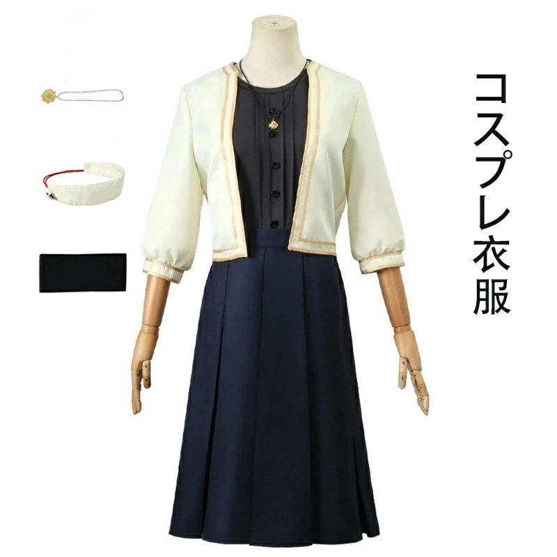 【TIME HOLDER】特典あり コスプレ衣装 仮装 変装 4点セット（ワンピース＋ストッキング＋ネックレス＋髪飾り）コスプレ cosplay ゲーム イベント パーティ いばら姫 コスプレ衣装 演