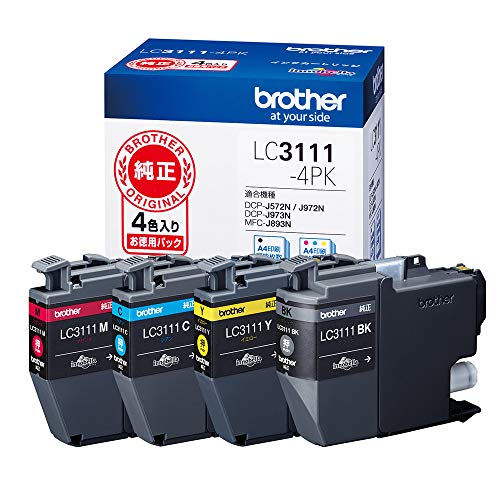 ブラザー工業 【brother純正】インクカートリッジ4色パック LC3111-4PK 対応型番:DCP-J987NDCP-J982NDCP