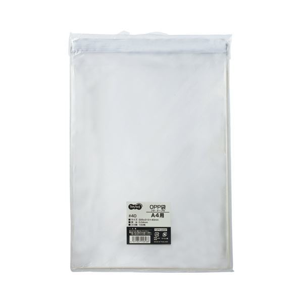 （まとめ） TANOSEE OPP袋 フタテープ付 A4用 225310+40mm 1セット（500枚：100枚5パック） 2セット 8,033円