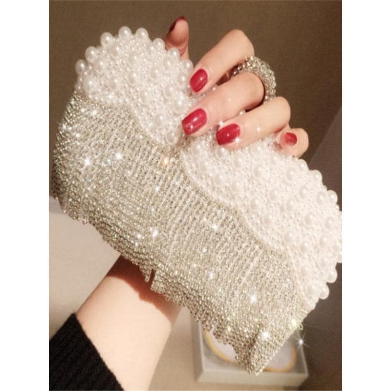 クラッチバッグ 結婚式 レディース お呼ばれ キャバ パーティー ドレス に 合う 華やか レトロ パール タッセル 小さめ バンケット チャイナ 社