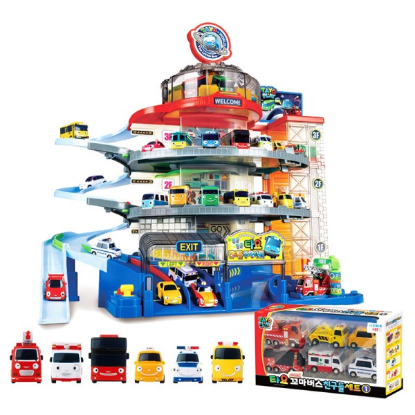 タヨ駐車タワー+タヨ友達ミニカー6種セット