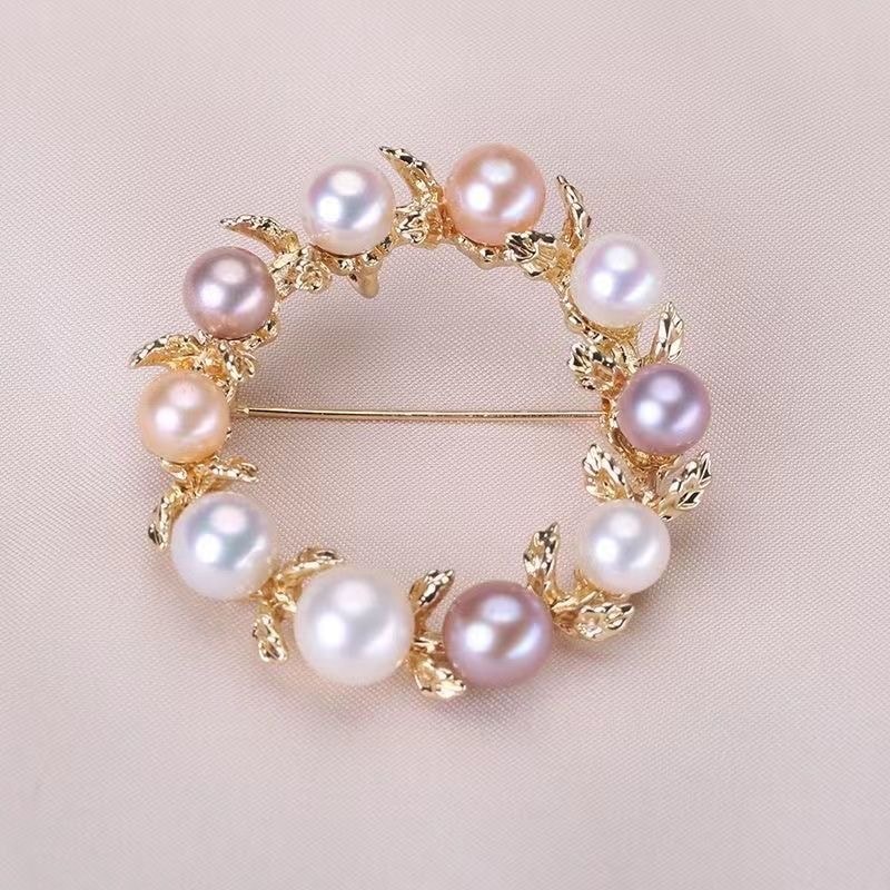 天然淡水真珠 本真珠 10玉 可愛い 6.5mmパール ブローチ ホワイト キャンディー色 ゴールド フラワー 花 母の日 七五三結婚式ウエディング ブラック 全品ギフトラッピング お葬式 入学式