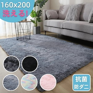 ラグ 洗える ラグマット 160*200 洗えるカーペット リビング シャギーラグ ホットカーペットカバー 絨毯 洗濯可 ムートン 調 C-43