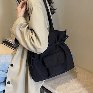 女性用のシンプルなキャンバスバッグの韓国版多用途カジュアル大容量ショルダーバッグ巾着キャンバスバッグトレンディ