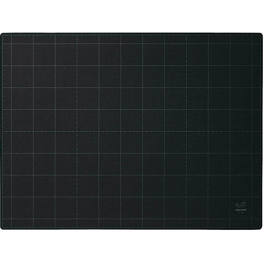 カッティングマット 両面仕様 方眼罫 3mm厚 600x450mm 黒 マ-43D