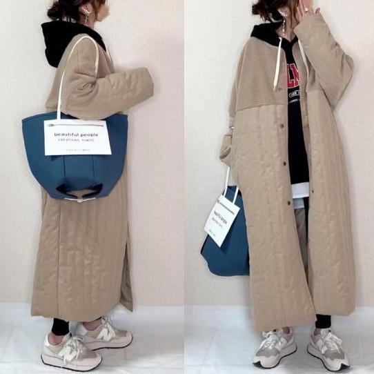 【高級感をかもし出す】 一枚で視線を奪う絶対欲しい配色ラウンドネックボタンコート 5,440円