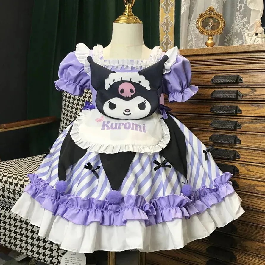 サンリオ クロミ 女の子サマースカート子供ロリータパフプリンセススカートコスドレス