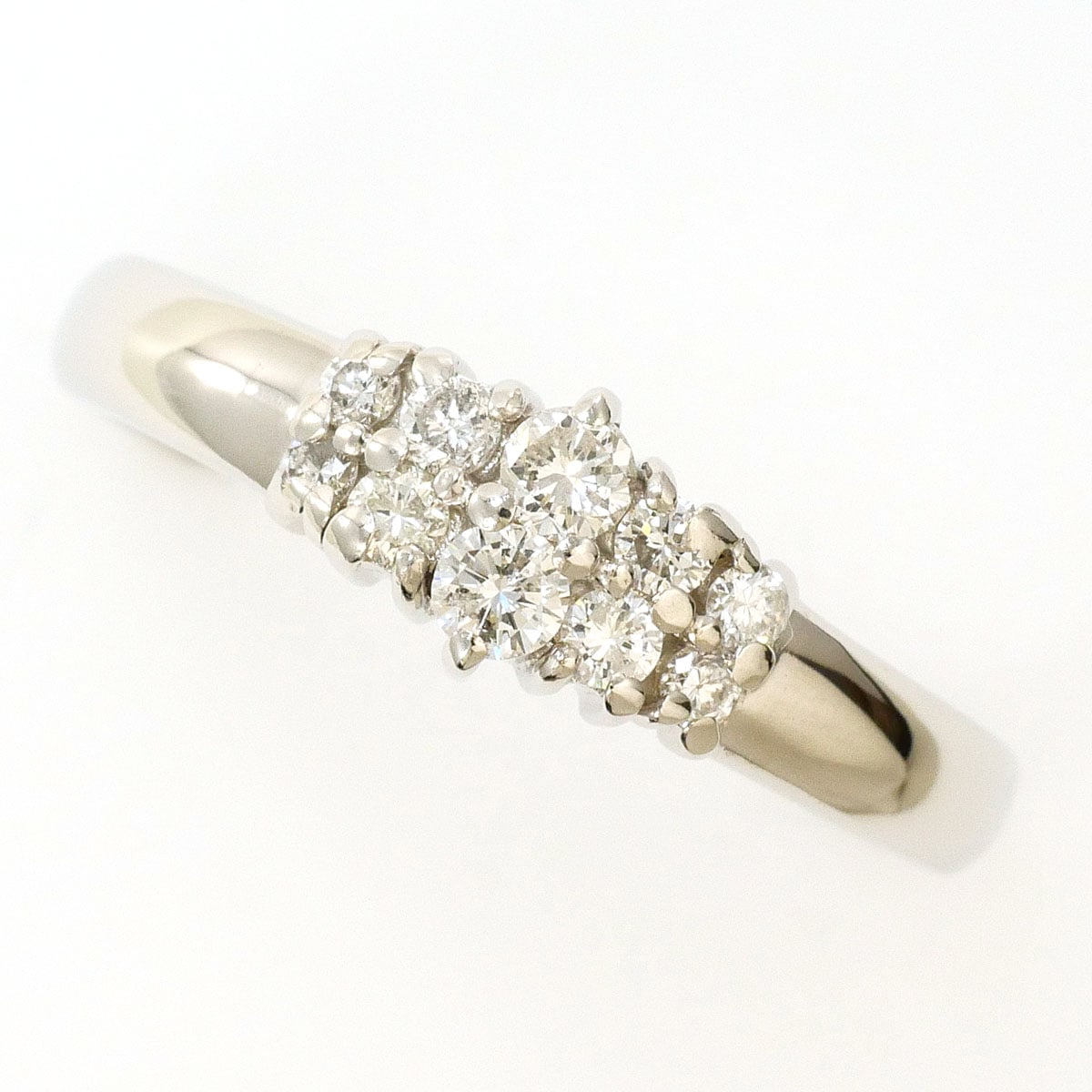 PT900 プラチナ リング・指輪 14号 ダイヤモンド 0.30ct 総重量約4.5g 中古