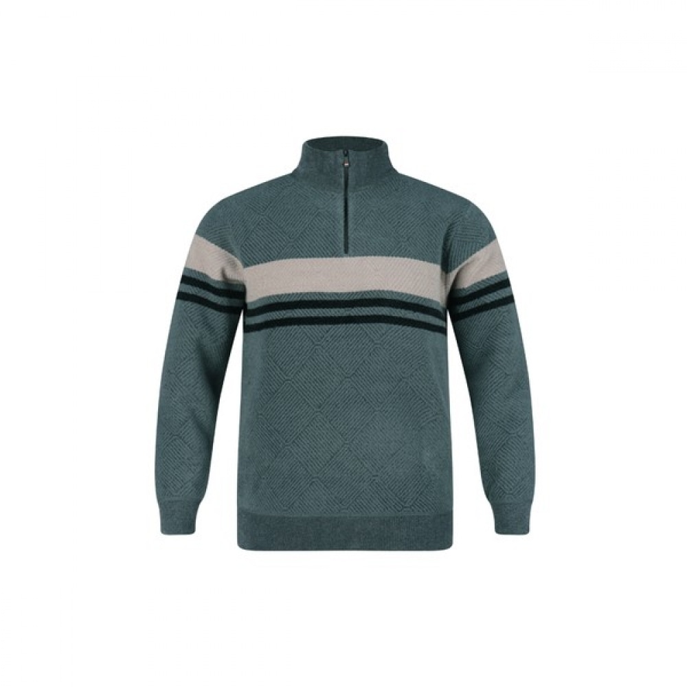 (ラックスゴルフ) ラックスゴルフレッドボルトメンズハーフジップアップラインカラー起毛長袖ニットセーター RM4W414