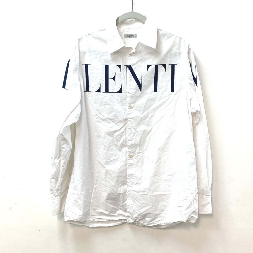VALENTINO ヴァレンティノ 長袖シャツ VALENTINO ロゴ アパレル トップス コットン ホワイト