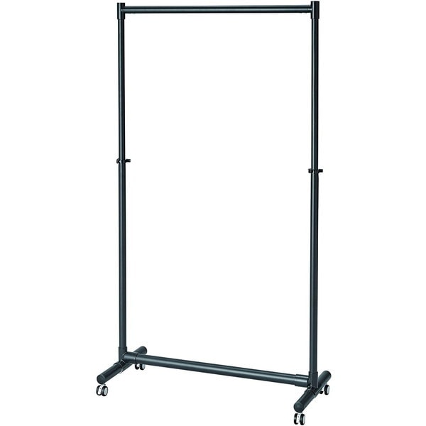 軽くて丈夫なアルミ製ハンガーラック マットブラック N-7594