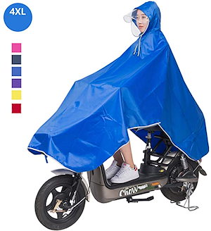 【大好評!最安値挑戦!】男女兼用 自転車 バイク 長いポンチョ レインコート サイクルレインコート レインポンチョ 厚手生地 防水 通勤 通学 大きい二重ツ ...