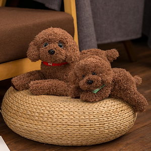が来ましたぬいぐるみ 抱き枕 プードル 犬 リアル 動物 本物そっくり やわらかい クッション トイプードル 寝かしつけ もこもこ キャラクター
