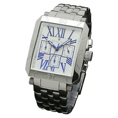 Salvatore Marra サルバトーレマーラ腕時計　スクエア型クロノグラフウォッチ　SM17117-SSWHBL 8,968円