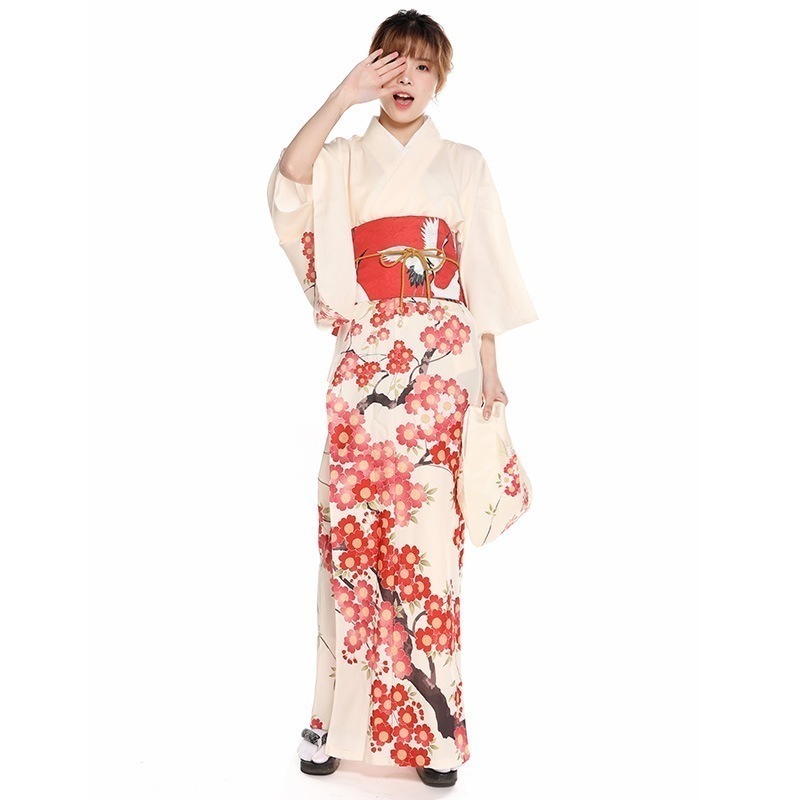 【送.料.無.料.急速発送】浴衣桜の伝統正装プリントはしわになりにくく洗えます着物