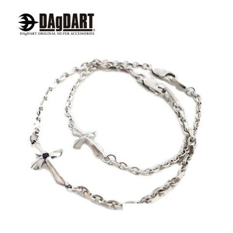 ダグダート DAgDART 誕生石セットOK！クロスモチーフ ペアブレスレット シルバー DB-14