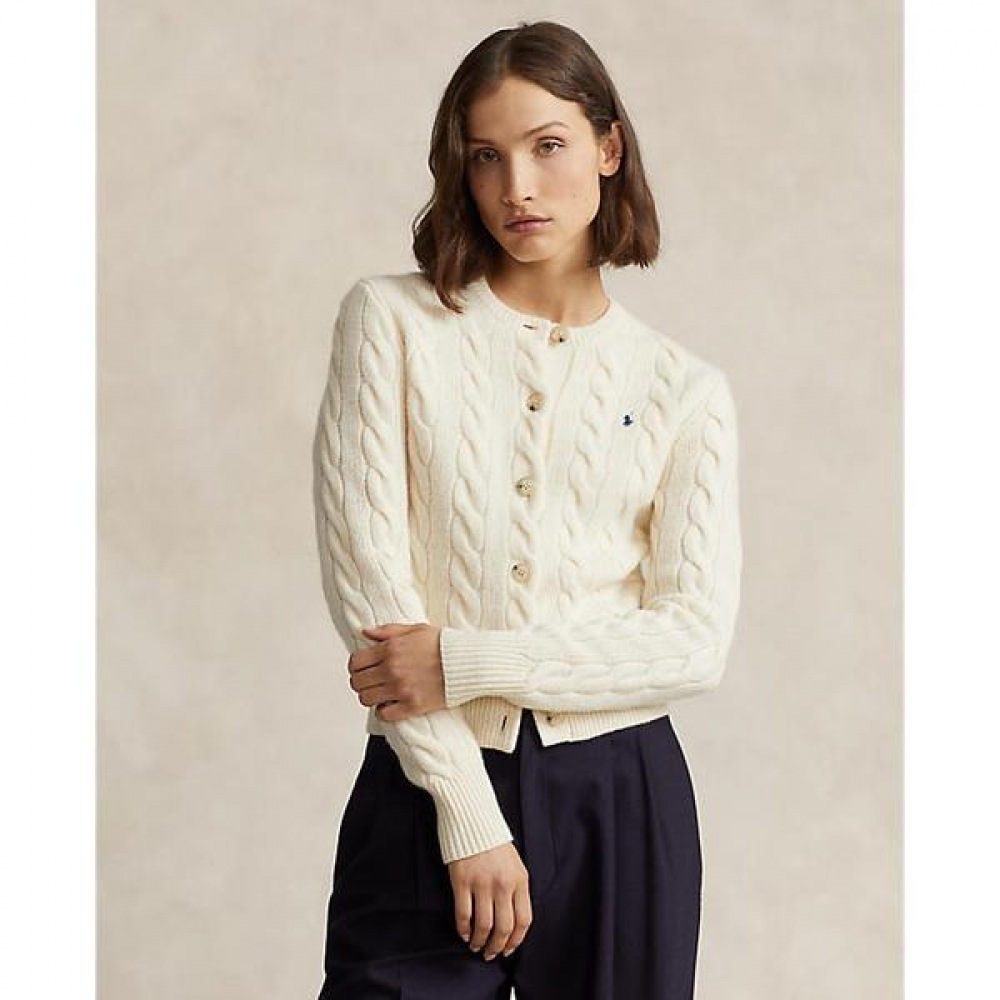ポロラルフローレン女性用ケーブルニットウールカシミヤカーディガン (WMPOSWENDW20173100)