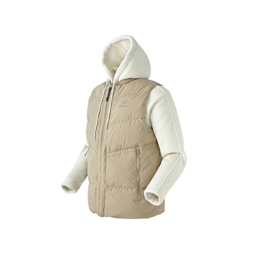 ニューバランス 3IN1 フリースダウンジャケット NBNPC41313-KHAKI P2310 フード付きジップアップパッド入りベスト 25,657円